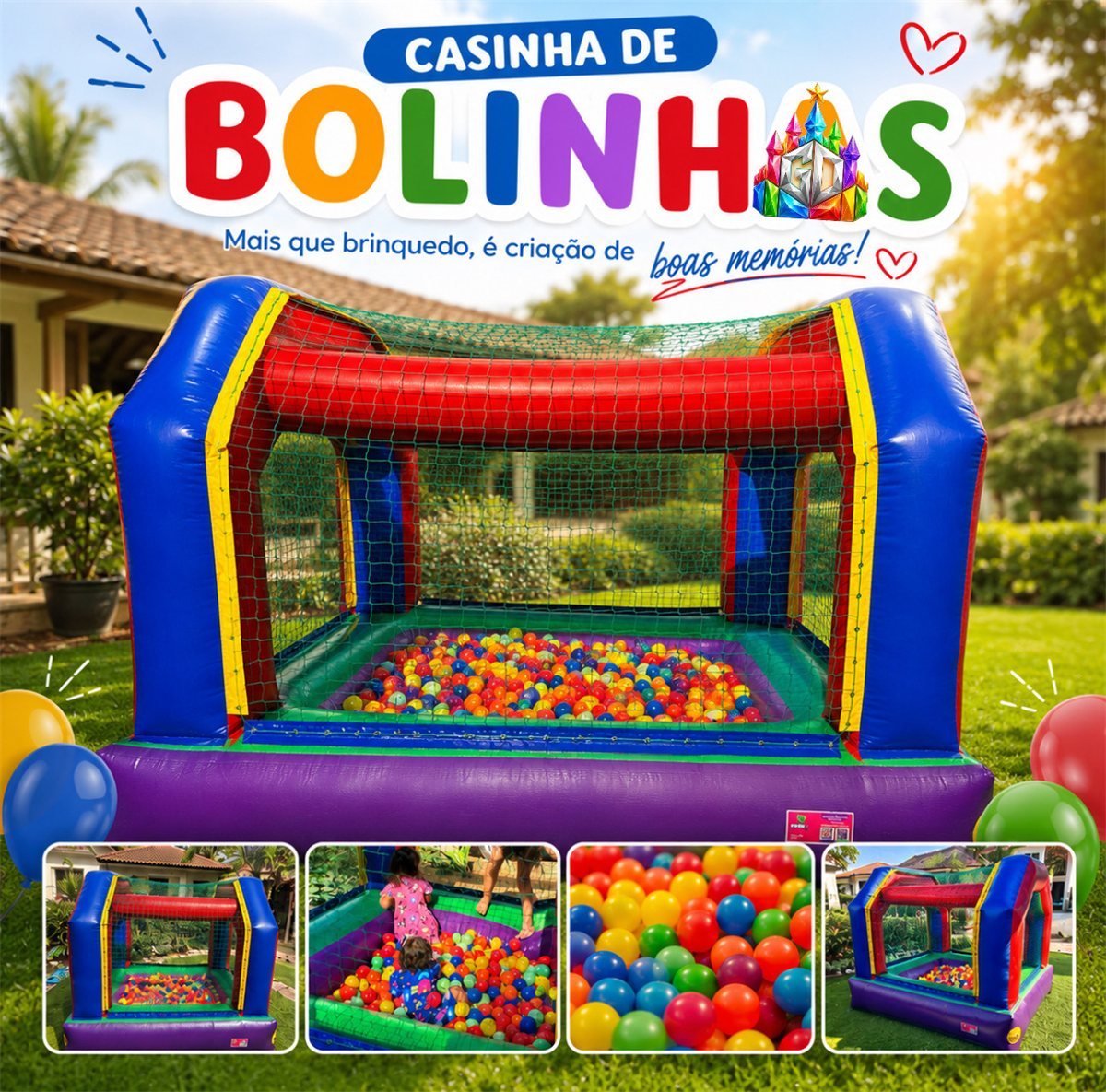 Piscina de Bolinhas Inflável GD Brinquedos